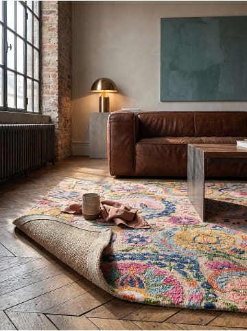 KADIMA DESIGN Teppich Wolle Handgetuftet HEDDA Boho Floral Wohnzimmer Wohnlich in Multi