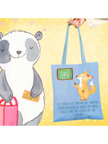 Mr. & Mrs. Panda Schultasche Danke Lehrer mit Spruch in Sky Blue