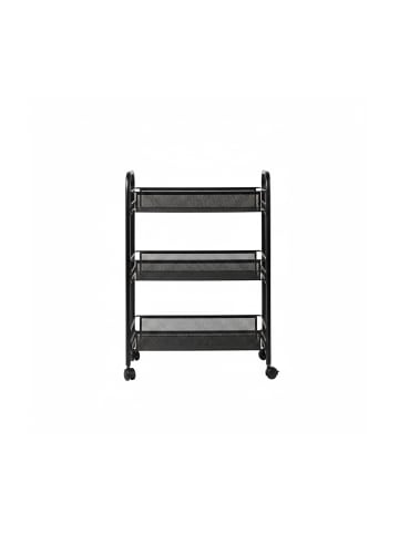 relaxdays Rollwagen in Schwarz - (B)43,5 x (H)62,5 x (T)26 cm