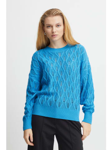ICHI Strickpullover IHMARNAS LS2  - 20118080  Strickpullover mit Strukturmuster in Blau