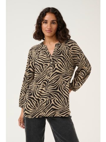 Kaffe Langarm-Bluse KAmilia Regular fit in Chinchilla/Black Animal Print