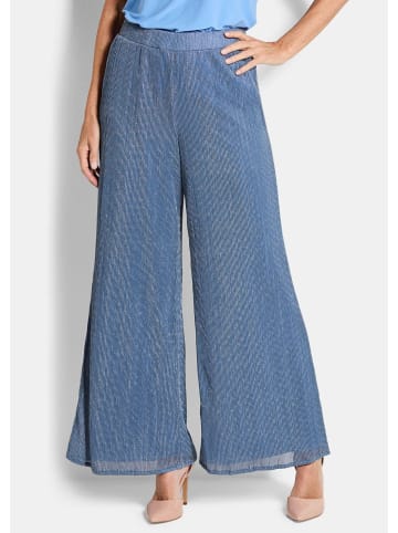 GOLDNER Schlupfhose mit Glanzeffekt in blau