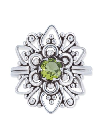 mantraroma 925er Silber - Ringe mit Peridot facettiert