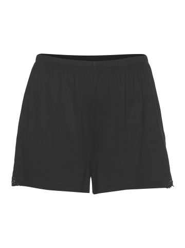 LASCANA Schlafshorts in schwarz