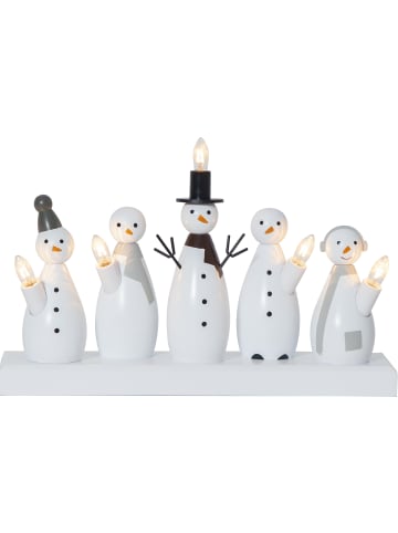 STAR Trading Dekoleuchte 'Snowman', Holz, weiß