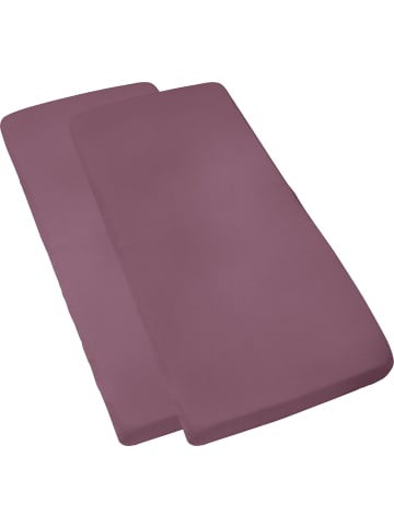 Erwin Müller Single-Jersey Kinder-Spannbettlaken im 2er-Pack Murnau in aubergine