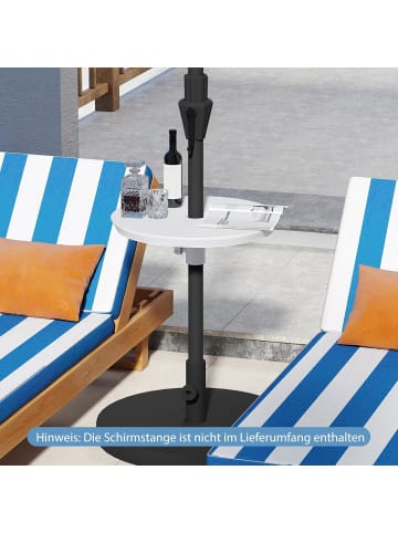 COSTWAY Sonnenschirm-Tisch Schirmtisch für 38-48mm in Weiß