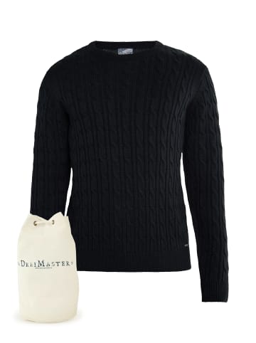 DreiMaster Vintage Strickpullover + Shopping Bag - Set in Schwarz