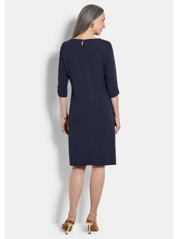 GOLDNER Kurzgröße:  Jerseykleid mit Krepp-Qualität in marine