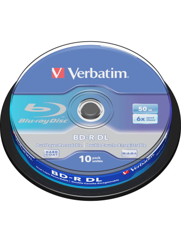 COFI 1453 Verbatim BD-R DL 50GB/1-6x Cakebox (10 Disc) in Blau