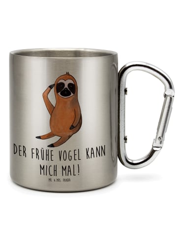 Mr. & Mrs. Panda Becher Faultier Vogel mit Spruch in Silber