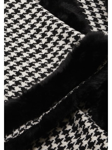 VIRITA Women Poncho in Wollweiss Schwarz