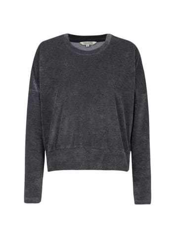 Herrlicher SENA JERSEY VELOUR Sweatshirt in Anthra Melange