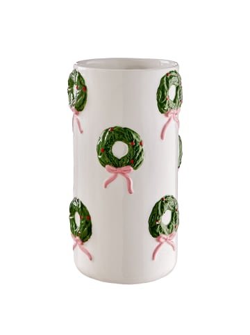 Butlers Butlers Vase X-MAS Kränze in Weiß / Grün