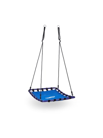 relaxdays Nestschaukel in Blau-Schwarz - (B)74 x (H)153 x (T)98 cm