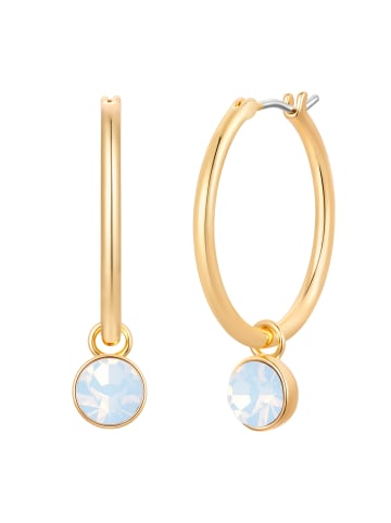 Lulu & Jane Creolen aus Messing mit Glaskristall in gelbgold