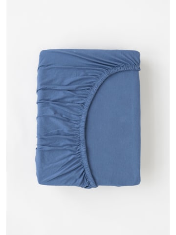 MELA Jersey Spannbetttuch Style PAMBAN in blau