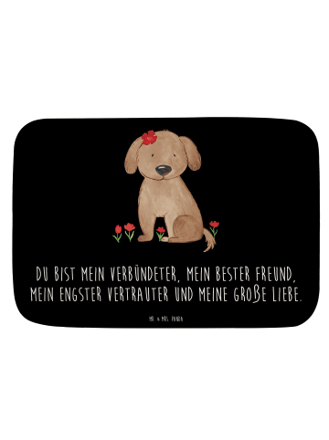 Mr. & Mrs. Panda Badematte Hund Dame mit Spruch in Schwarz
