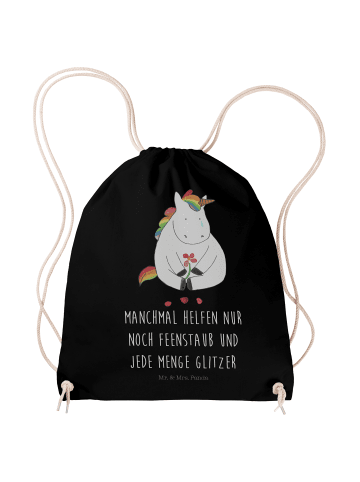 Mr. & Mrs. Panda Stoffbeutel Einhorn Traurig mit Spruch in Schwarz