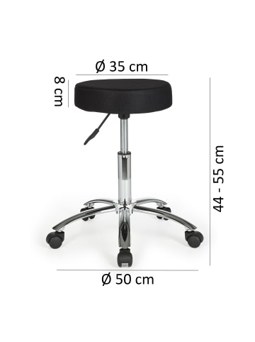 KADIMA DESIGN Ergonomischer Rollhocker mit gepolsterter Sitzfläche, 360° drehbar, bis 100 kg in Schwarz