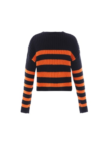 myMo Strickpullover in SCHWARZ ORANGE