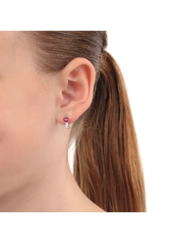 Amor Creolen Silber 925, rhodiniert in Pink