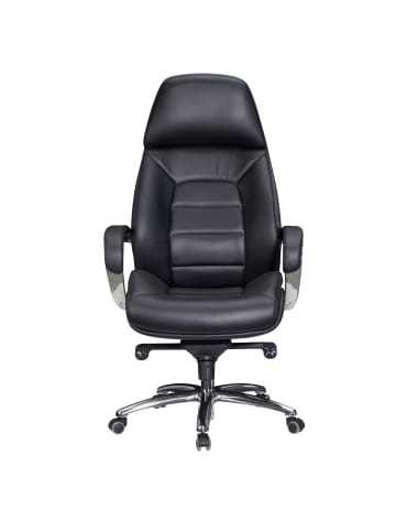 KADIMA DESIGN Chefsessel Leder | Multiblockwippmechanik, Ergonomisch, bis 120kg in Schwarz