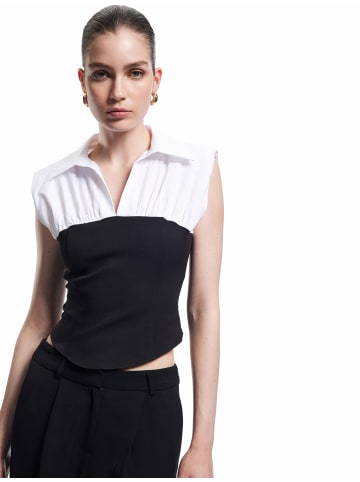 KOTON BLUSE SS in Grauweiß