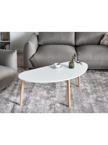 Beliani Couchtisch FLY in Weiß/Braun - (W) 120 x (H) 45 x (L) 60 cm