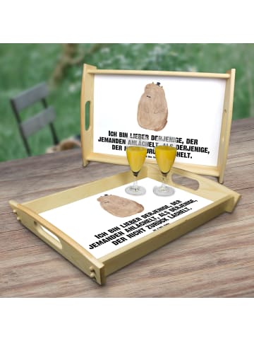 Mr. & Mrs. Panda Holztablett Murmeltier mit Spruch in Weiß