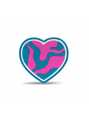 Belmil Velcro Rubber Patch Pink-Turquoise Heart