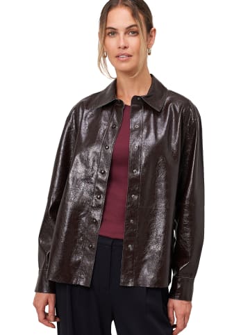 Zero  Hemdbluse im Lederlook Knopfleiste in Palazzo