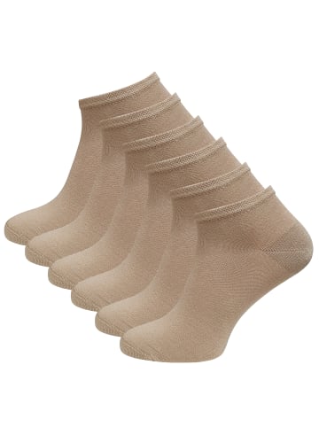 Vincent Creation® Sneaker Socken "Bambus " 6 Paar in beige