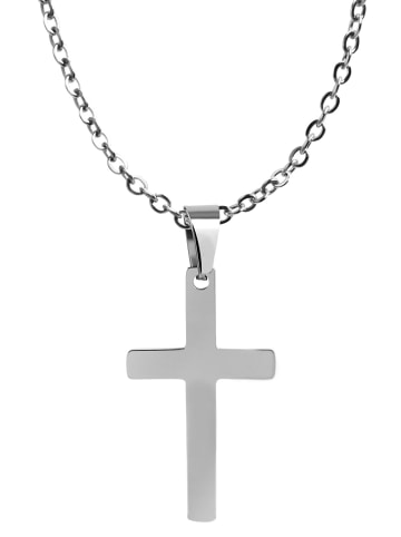 Adeliás Unisex Anhänger – Kreuz Kreuzanhänger aus Edelstahl in silber