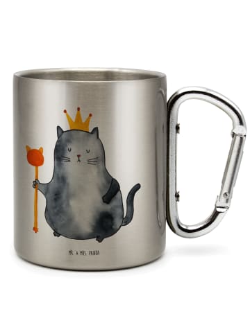 Mr. & Mrs. Panda Thermotasse Katze König ohne Spruch in Silber