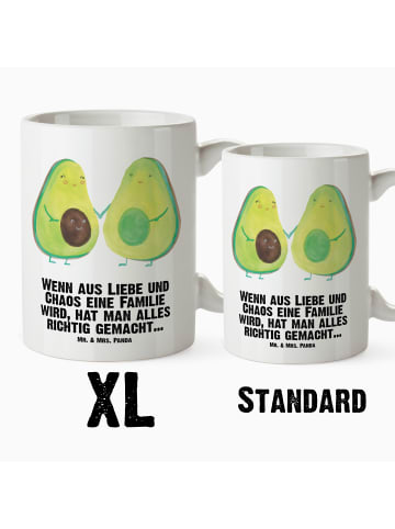 Mr. & Mrs. Panda Weiße Tasse Avocado Pärchen mit Spruch in Weiß
