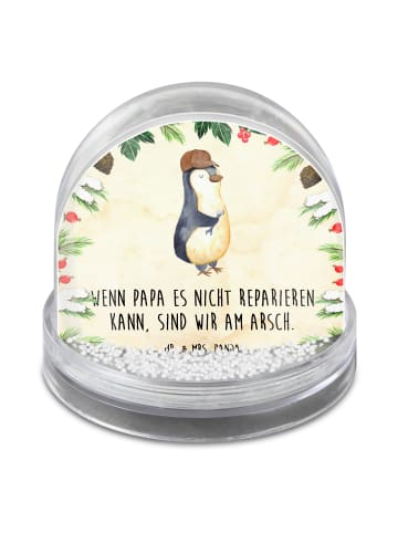 Mr. & Mrs. Panda Weihnachts Schneekugel Wenn Papa es nicht repar... in Naturpapier