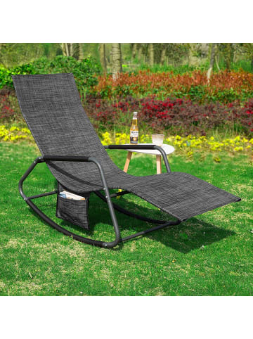 SoBuy Schaukelliege in Schwarz - (B)143 x (H)85 x (T)57cm