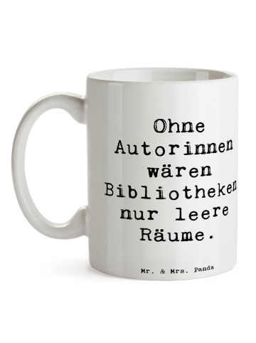 Mr. & Mrs. Panda Kaffeetasse Spruch Autorin Magie mit Spruch in Weiß
