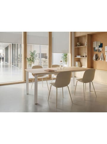 Beliani Konferenztisch FELETTO in Beige/Weiß - (W) 90 x (H) 76 x (L) 180 cm