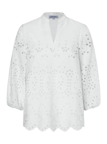 More & More legere Lochspitzen-Schlupfbluse, 3/4 Arm in off white