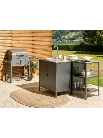 Beliani Gartenküche VILAMA in Schwarz - (W) 80 x (H) 90 x (L) 50 cm