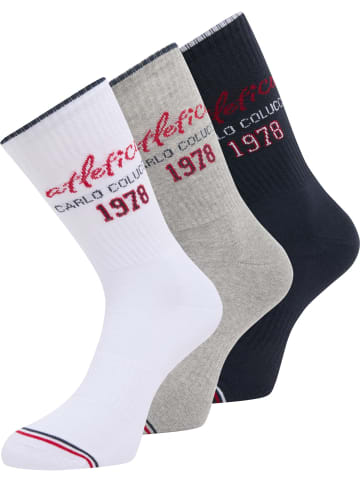 Carlo Colucci Sportsocken De Martino in Weiß / Mehrfarbig