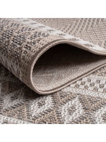 KADIMA DESIGN Teppich Kurzflor Streifen Boho Wohnzimmer in Beige