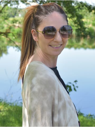 styleBREAKER Ovale Sonnenbrille in Gold / Violett Verlauf