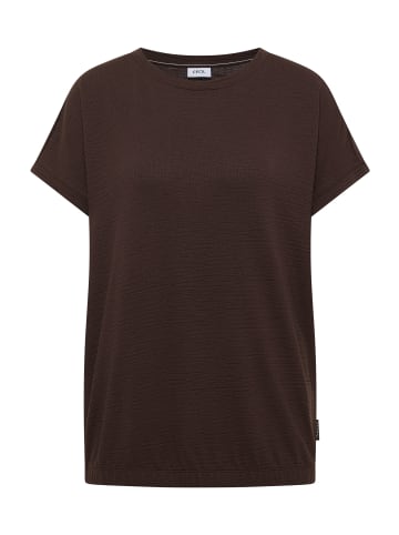 Cecil Solid Structure Shirt in Brown Cacao