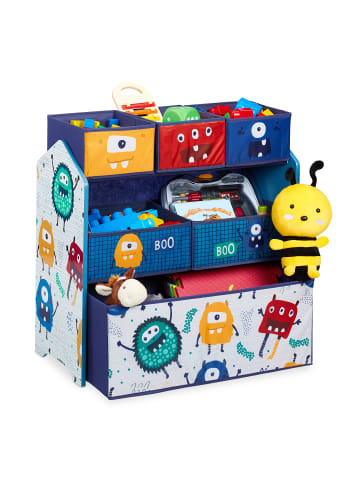 relaxdays Kinderregal "Monster" in Bunt - (B)63,5 x (H)66 x (T)30 cm