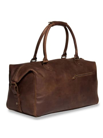 Buckle & Seam Linwood Reisetasche Leder 50 cm in brown-dot