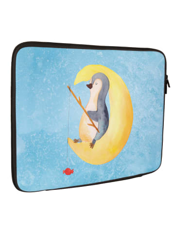Mr. & Mrs. Panda Laptop Tasche Pinguin Mond ohne Spruch in Eisblau
