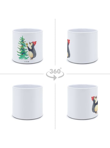 Mr. & Mrs. Panda XL Blumentopf Pinguin Weihnachtsbaum ohne Spruch in Weiß